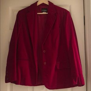 Cranberry red suit jacket velvet